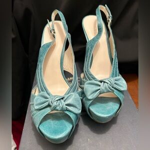 La Fenice Venezia Turquoise Heels Neiman Marcus SZ 10